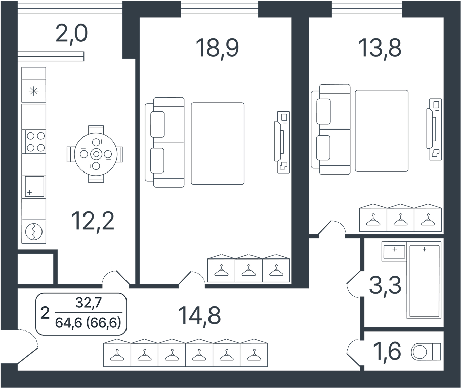ЖК Звёздный Секция 2 Квартира 170