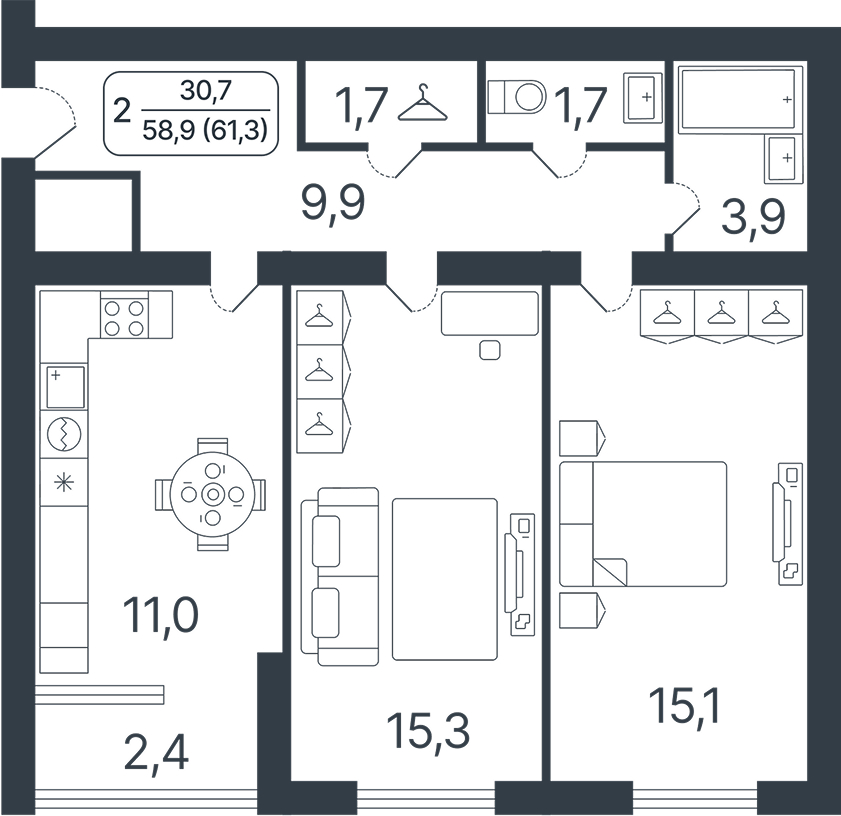 ЖК Звёздный Секция 3 Квартира 223