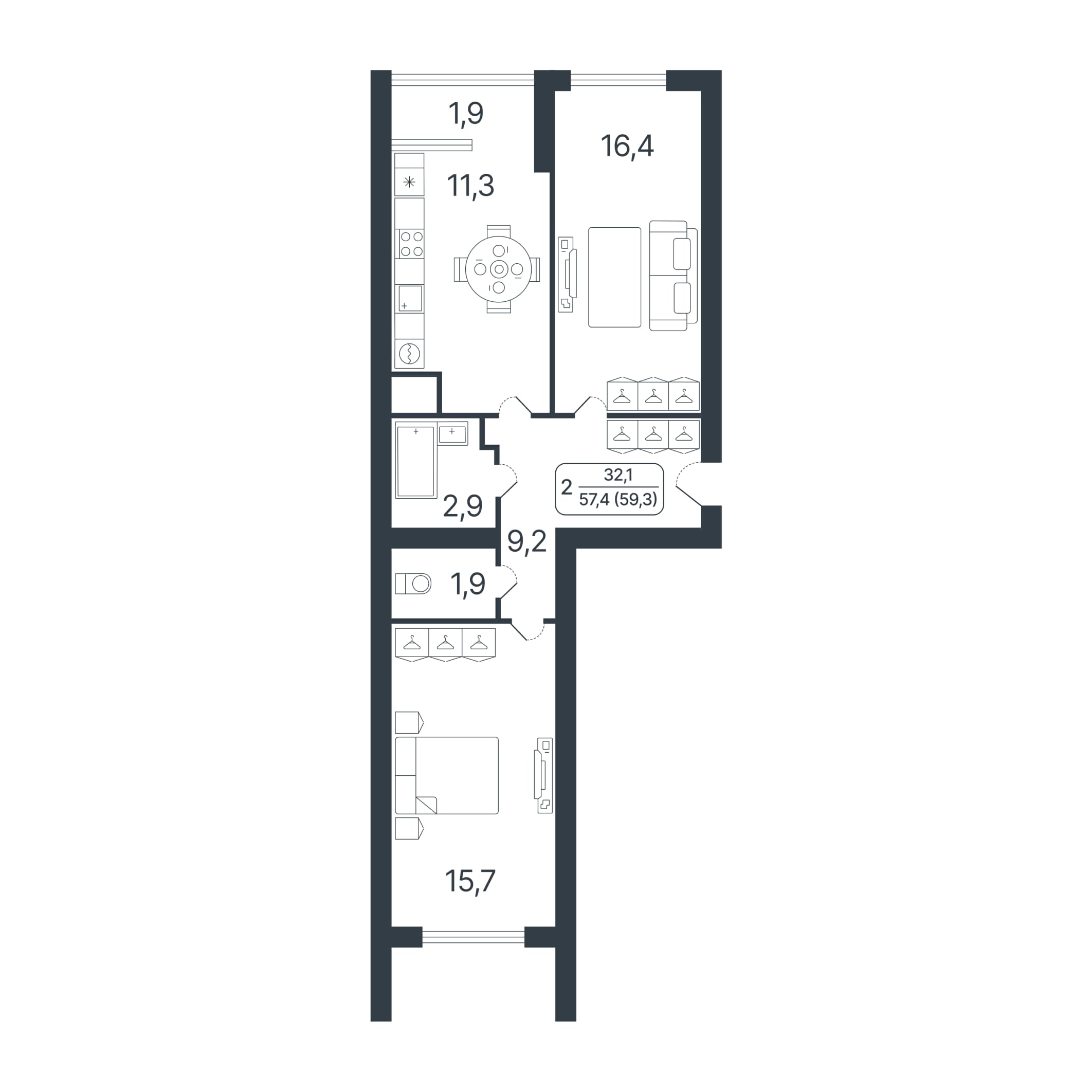 ЖК Звёздный Секция 3 Квартира 173