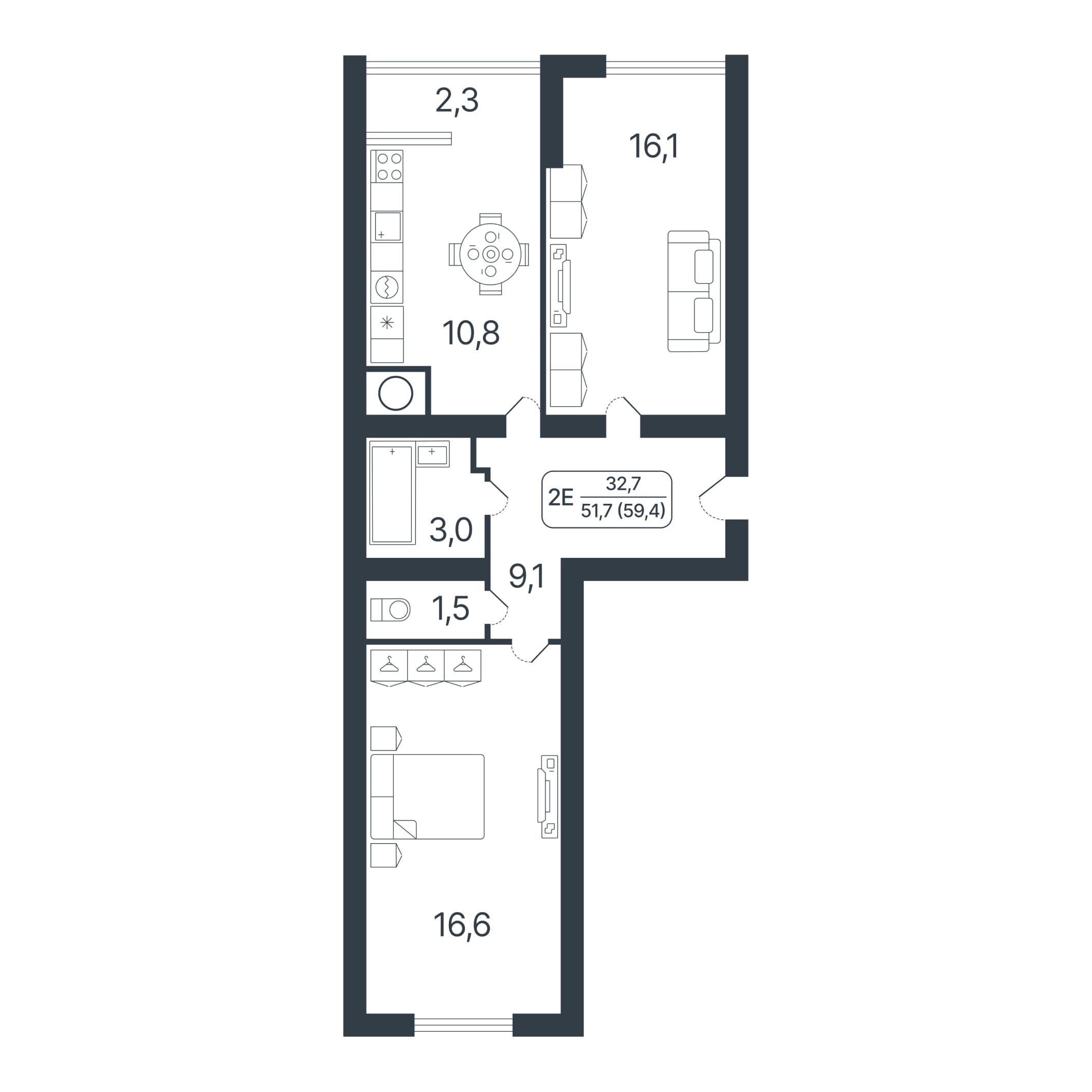 ЖК Звёздный Секция 3 Квартира 225